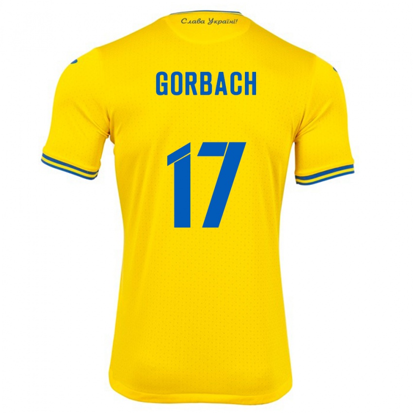 Gyermek Ukrajna Igor Gorbach #17 Sárga Hazai Jersey 24-26 Mez Póló Ing