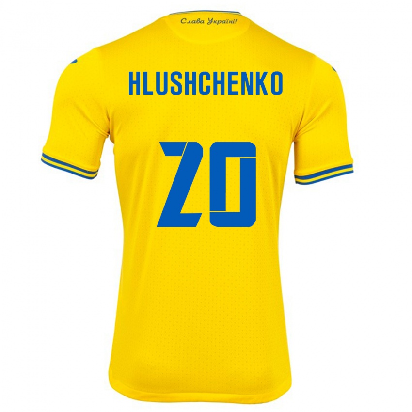 Gyermek Ukrajna Inna Hlushchenko #20 Sárga Hazai Jersey 24-26 Mez Póló Ing