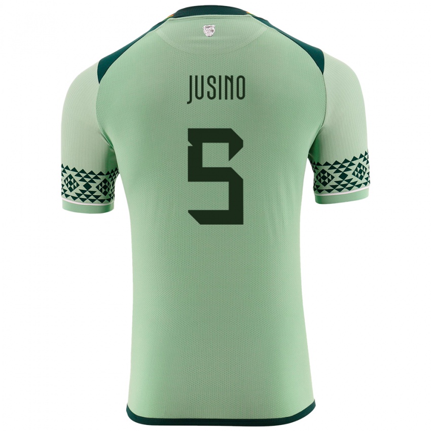 Gyermek Bolívia Adrián Jusino #5 Világos Zöld Hazai Jersey 24-26 Mez Póló Ing