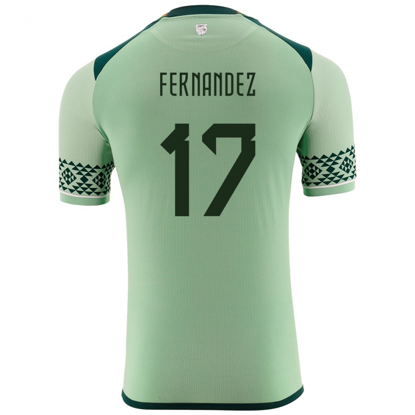 Gyermek Bolívia Roberto Fernández #17 Világos Zöld Hazai Jersey 24-26 Mez Póló Ing