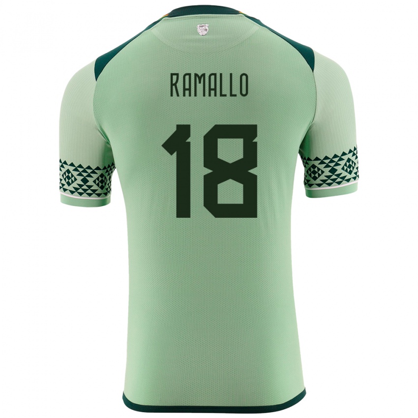 Gyermek Bolívia Rodrigo Ramallo #18 Világos Zöld Hazai Jersey 24-26 Mez Póló Ing