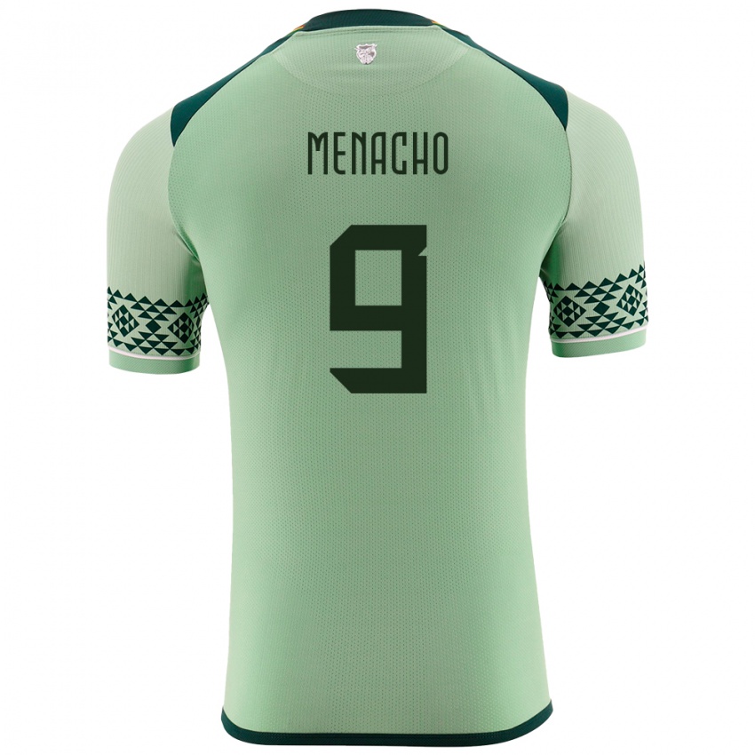 Gyermek Bolívia Cesar Menacho #9 Világos Zöld Hazai Jersey 24-26 Mez Póló Ing