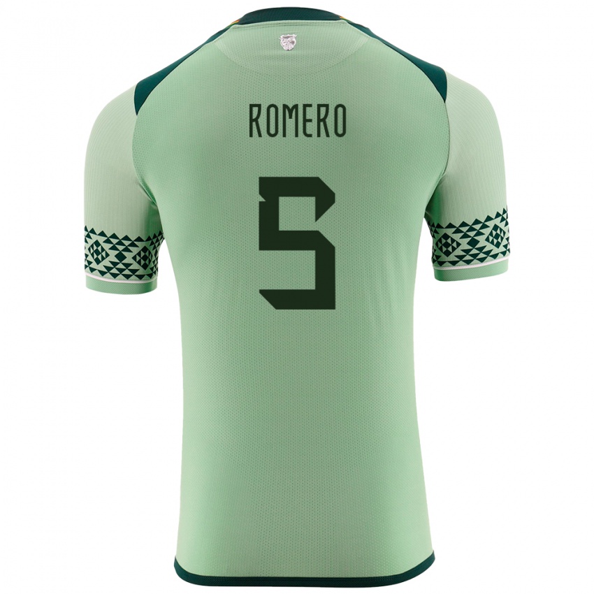 Gyermek Bolívia César Romero #5 Világos Zöld Hazai Jersey 24-26 Mez Póló Ing