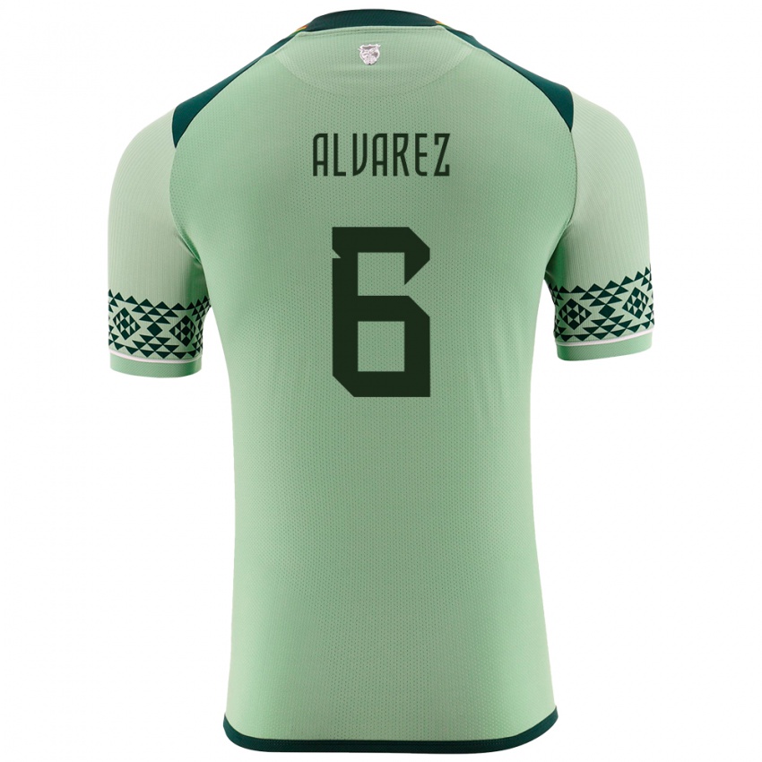 Gyermek Bolívia Eduardo Álvarez #6 Világos Zöld Hazai Jersey 24-26 Mez Póló Ing