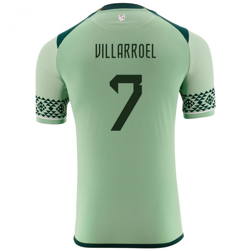 Gyermek Bolívia Miguel Villarroel #7 Világos Zöld Hazai Jersey 24-26 Mez Póló Ing