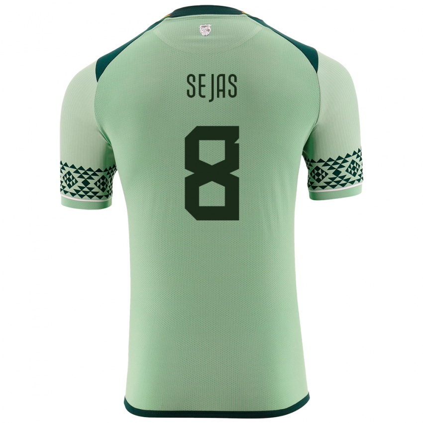 Gyermek Bolívia Carlos Sejas #8 Világos Zöld Hazai Jersey 24-26 Mez Póló Ing