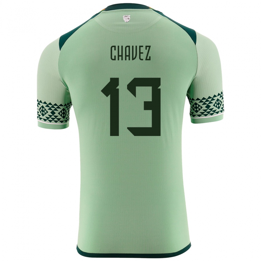 Gyermek Bolívia Lucas Chávez #13 Világos Zöld Hazai Jersey 24-26 Mez Póló Ing