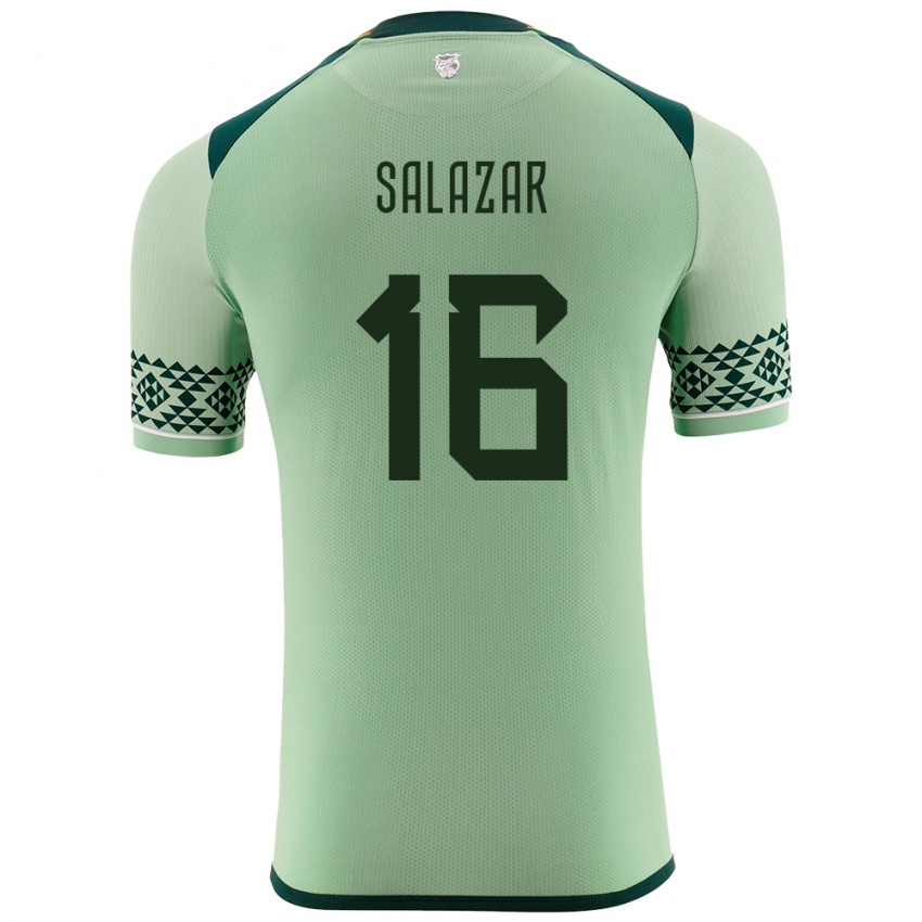 Gyermek Bolívia Marco Salazar #16 Világos Zöld Hazai Jersey 24-26 Mez Póló Ing