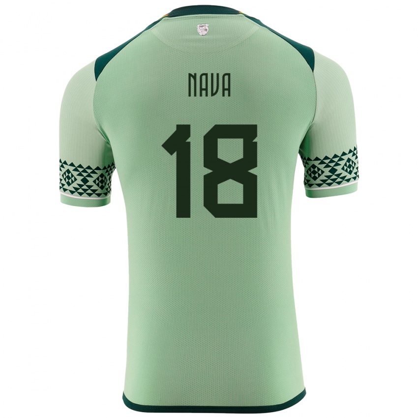 Gyermek Bolívia Fernando Nava #18 Világos Zöld Hazai Jersey 24-26 Mez Póló Ing