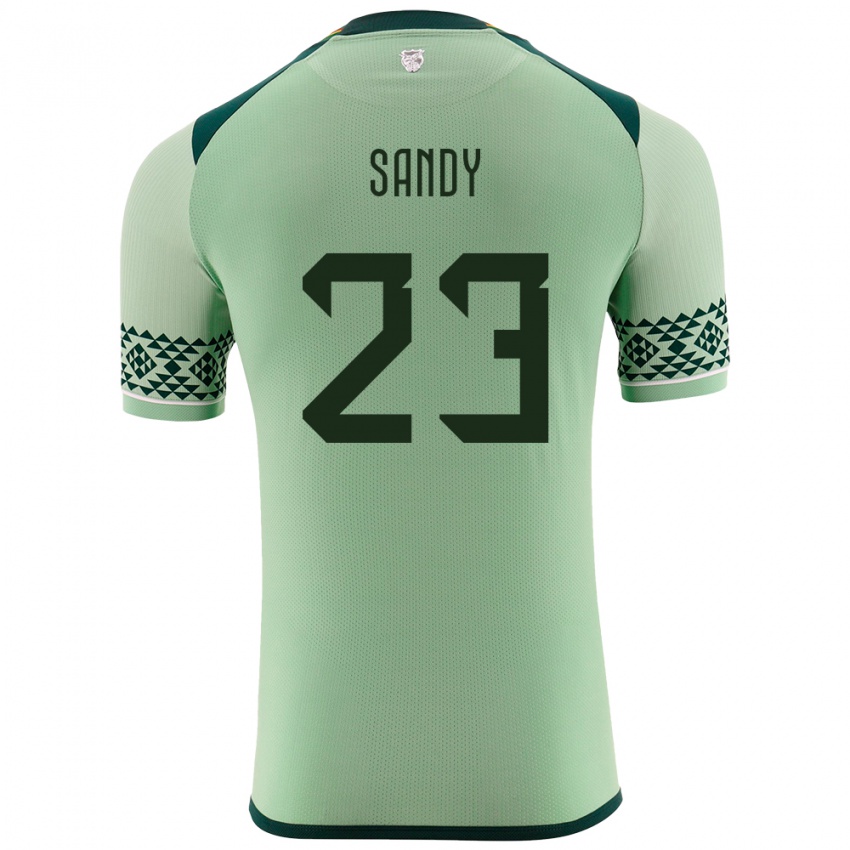 Gyermek Bolívia Daniel Sandy #23 Világos Zöld Hazai Jersey 24-26 Mez Póló Ing