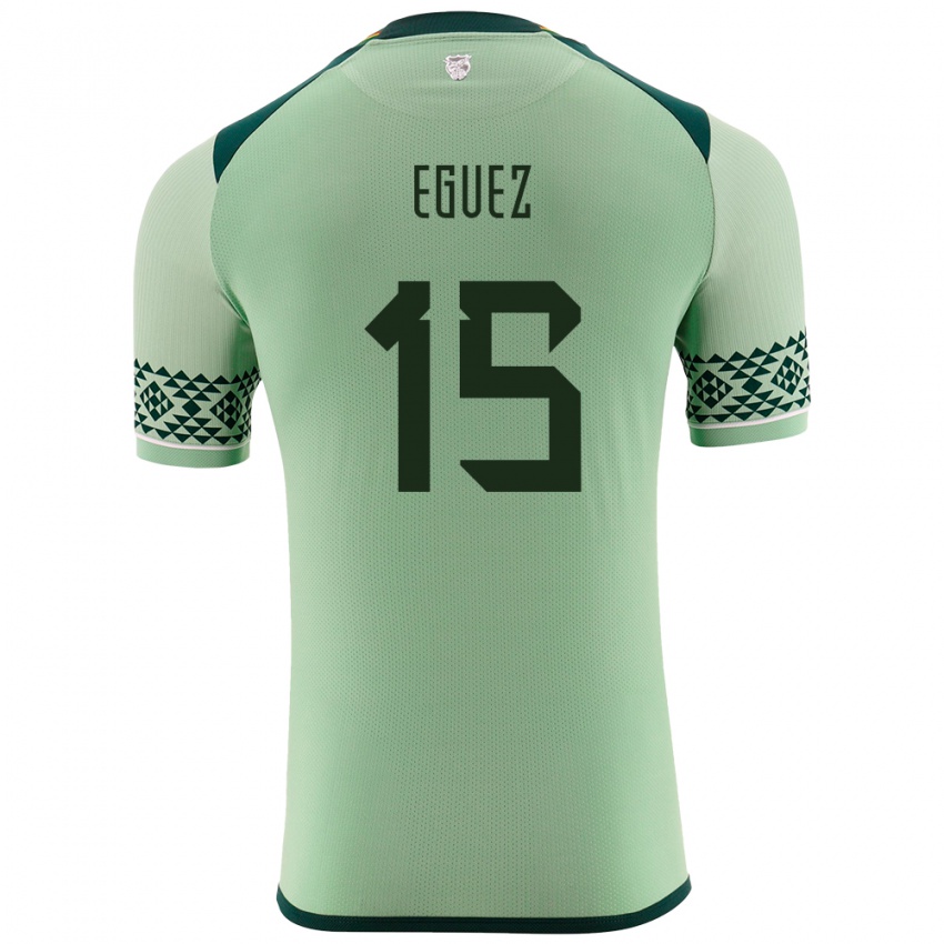 Gyermek Bolívia Ramiro Eguez #15 Világos Zöld Hazai Jersey 24-26 Mez Póló Ing