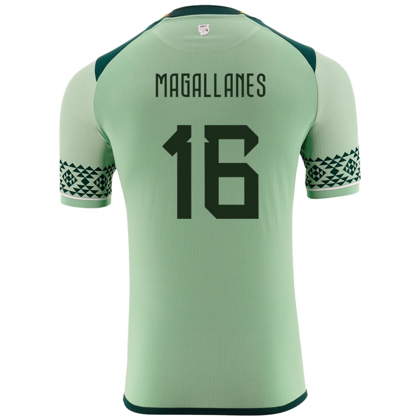 Gyermek Bolívia Juan Magallanes #16 Világos Zöld Hazai Jersey 24-26 Mez Póló Ing