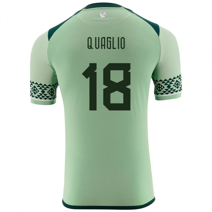 Gyermek Bolívia Fabricio Quaglio #18 Világos Zöld Hazai Jersey 24-26 Mez Póló Ing