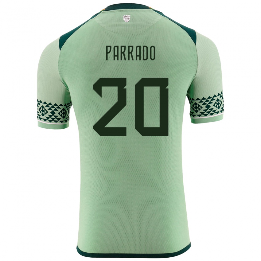 Gyermek Bolívia Diego Parrado #20 Világos Zöld Hazai Jersey 24-26 Mez Póló Ing