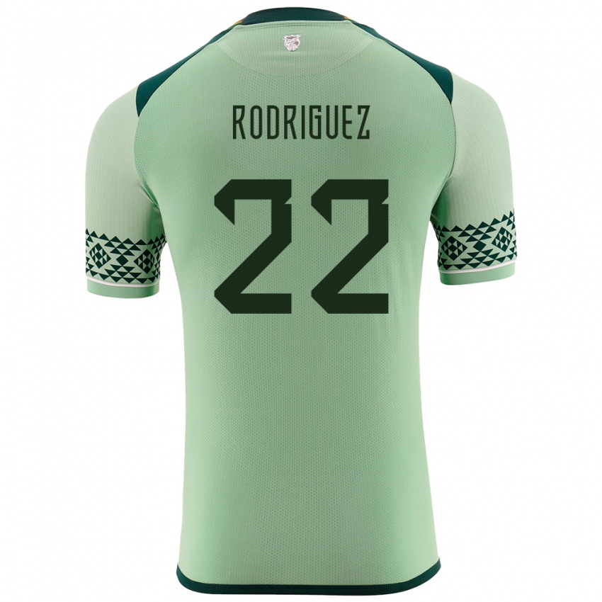 Gyermek Bolívia Carlitos Rodriguez #22 Világos Zöld Hazai Jersey 24-26 Mez Póló Ing