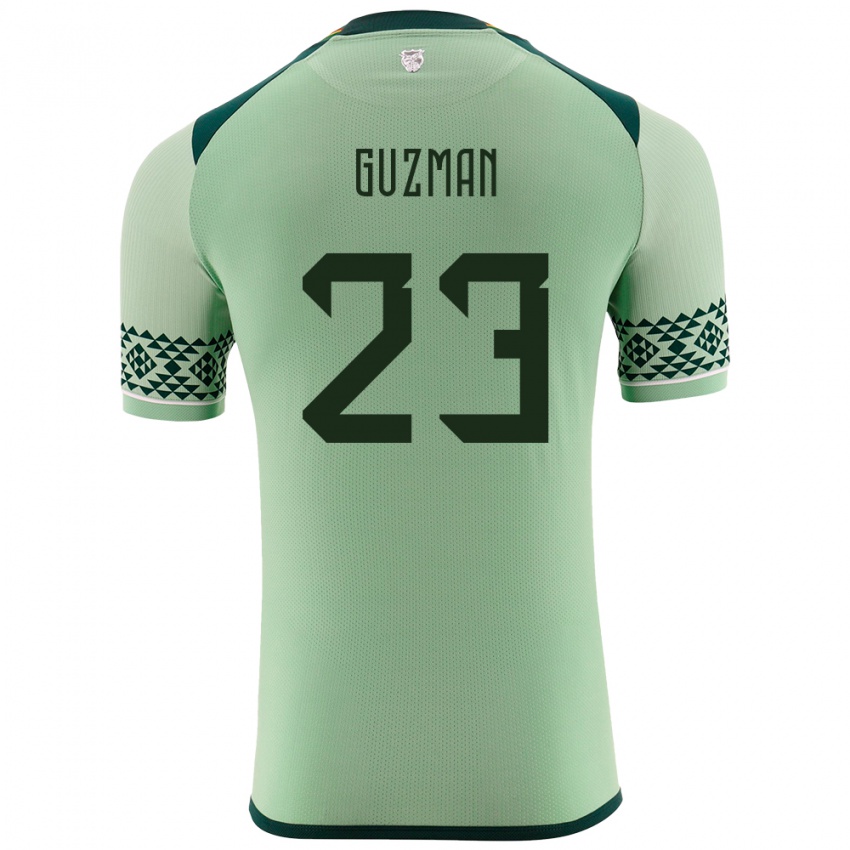 Gyermek Bolívia Leonardo Guzmán #23 Világos Zöld Hazai Jersey 24-26 Mez Póló Ing