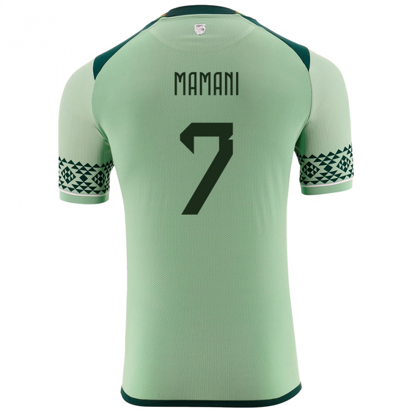 Gyermek Bolívia Braian Mamani #7 Világos Zöld Hazai Jersey 24-26 Mez Póló Ing