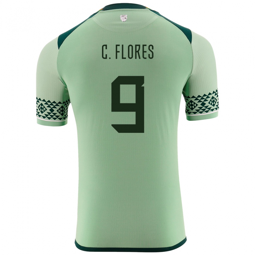 Gyermek Bolívia Cesar Flores #9 Világos Zöld Hazai Jersey 24-26 Mez Póló Ing