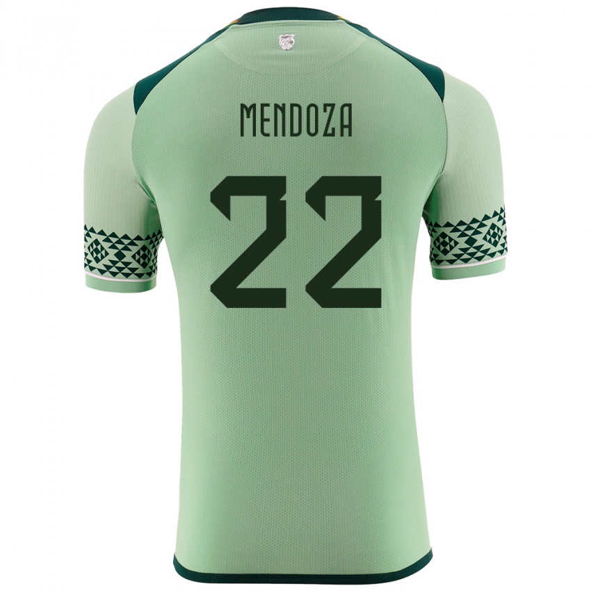 Gyermek Bolívia Gonzalo Mendoza #22 Világos Zöld Hazai Jersey 24-26 Mez Póló Ing