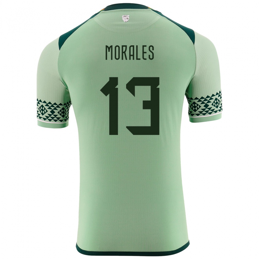 Gyermek Bolívia Ericka Morales #13 Világos Zöld Hazai Jersey 24-26 Mez Póló Ing