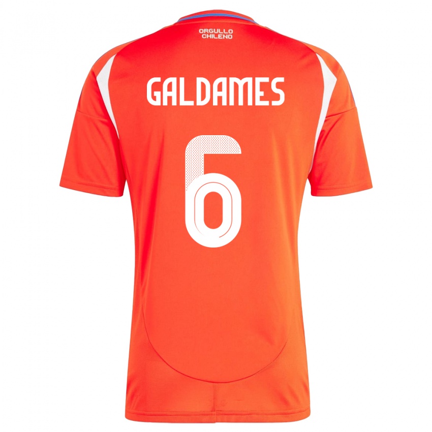 Gyermek Chile Thomas Galdames #6 Piros Hazai Jersey 24-26 Mez Póló Ing