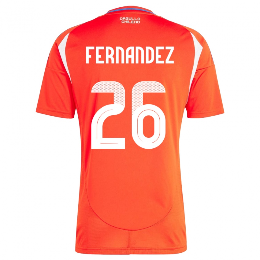 Gyermek Chile Nicolás Fernández #26 Piros Hazai Jersey 24-26 Mez Póló Ing