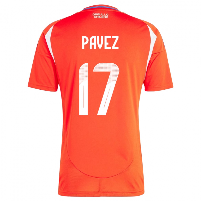 Gyermek Chile Esteban Pavez #17 Piros Hazai Jersey 24-26 Mez Póló Ing