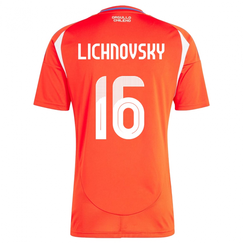 Gyermek Chile Igor Lichnovsky #16 Piros Hazai Jersey 24-26 Mez Póló Ing