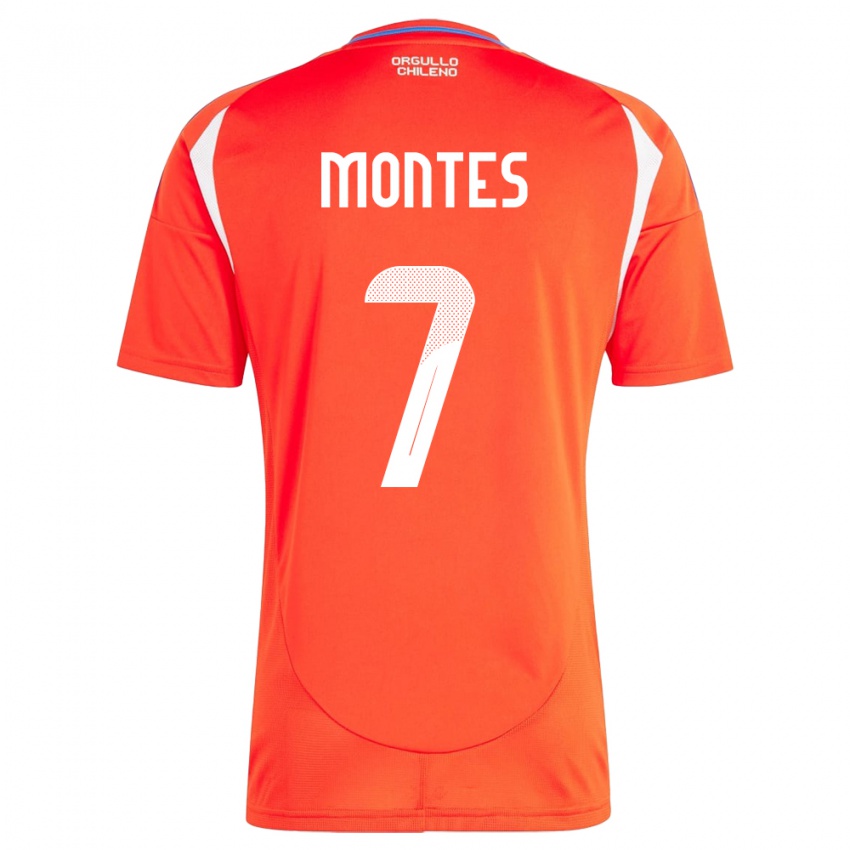 Gyermek Chile Clemente Montes #7 Piros Hazai Jersey 24-26 Mez Póló Ing