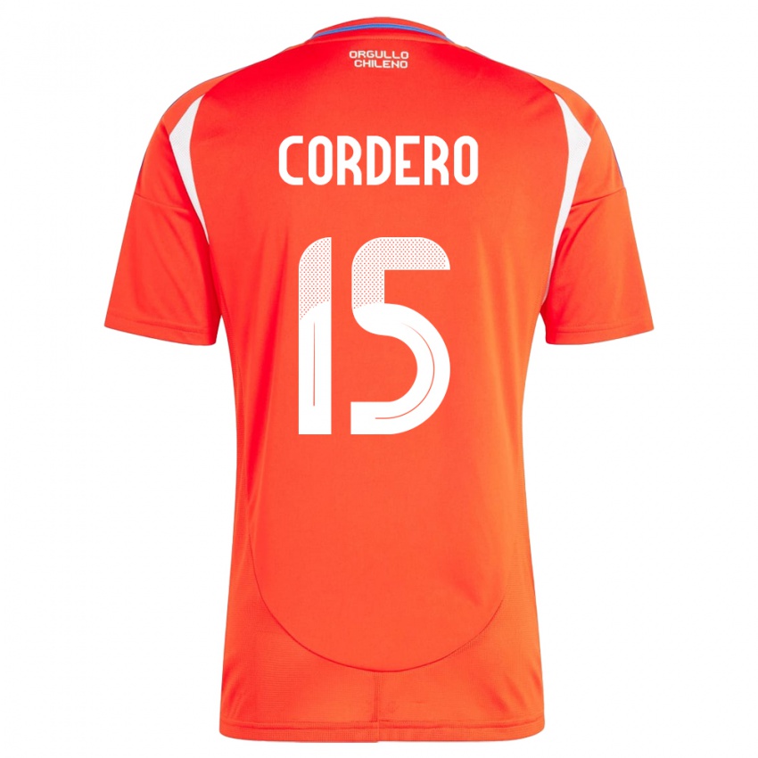 Gyermek Chile Renato Cordero #15 Piros Hazai Jersey 24-26 Mez Póló Ing