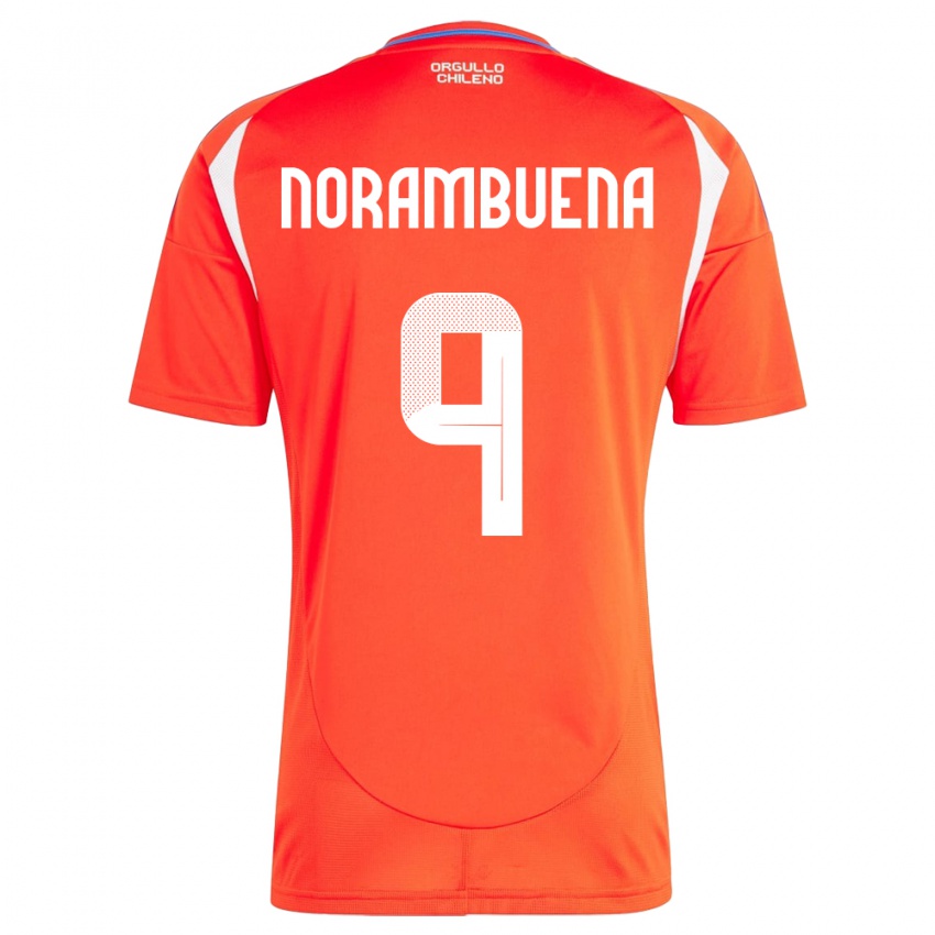 Gyermek Chile Gabriel Norambuena #9 Piros Hazai Jersey 24-26 Mez Póló Ing