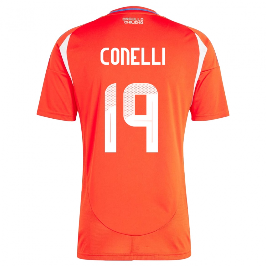 Gyermek Chile Vicente Conelli #19 Piros Hazai Jersey 24-26 Mez Póló Ing