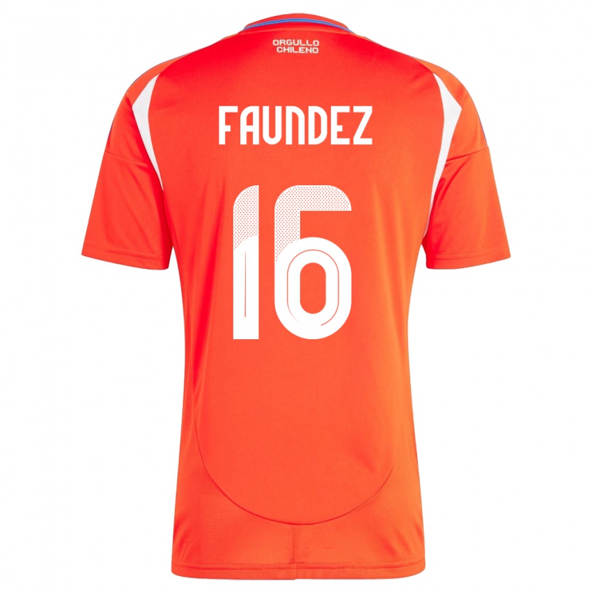 Gyermek Chile Felipe Faúndez #16 Piros Hazai Jersey 24-26 Mez Póló Ing