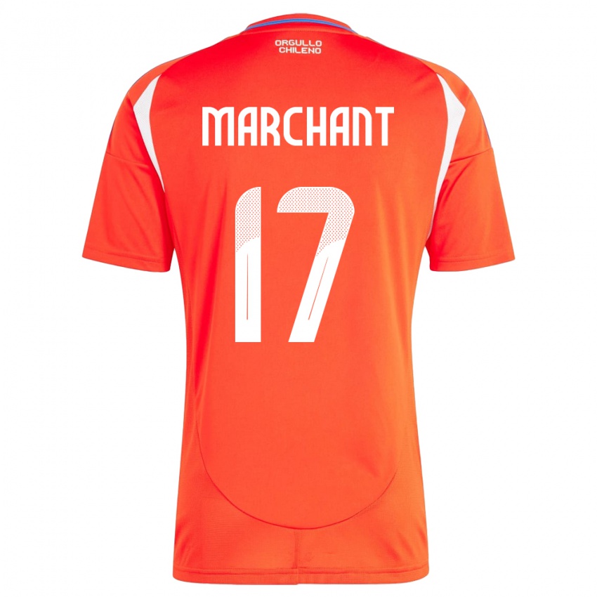 Gyermek Chile Francisco Marchant #17 Piros Hazai Jersey 24-26 Mez Póló Ing