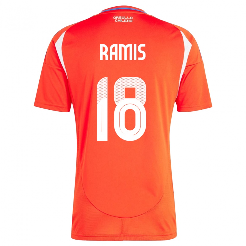 Gyermek Chile Oliver Ramis #18 Piros Hazai Jersey 24-26 Mez Póló Ing