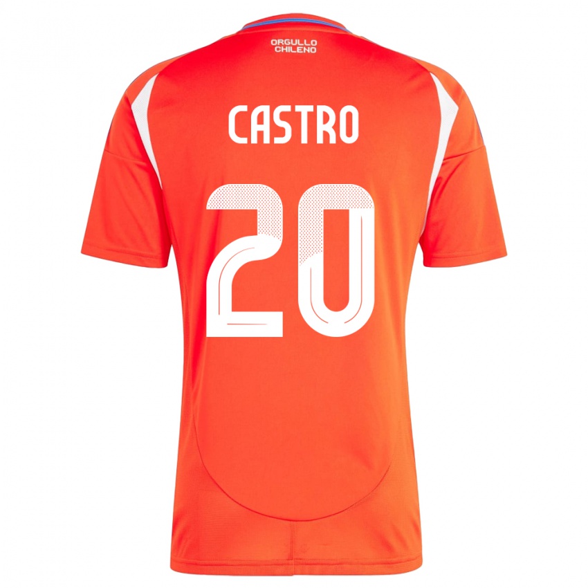 Gyermek Chile Benjamín Castro #20 Piros Hazai Jersey 24-26 Mez Póló Ing