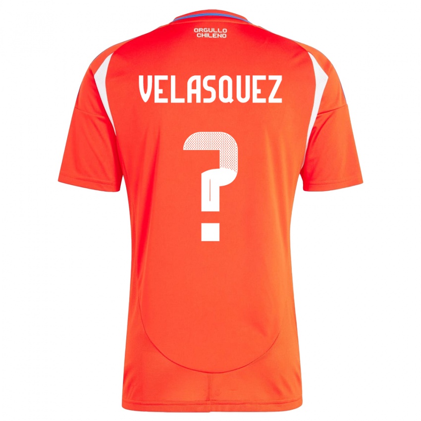 Gyermek Chile Milovan Velásquez #0 Piros Hazai Jersey 24-26 Mez Póló Ing