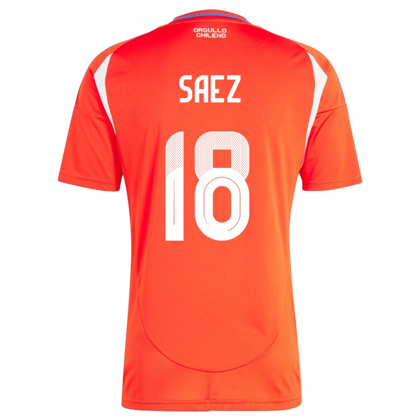 Gyermek Chile Camila Sáez #18 Piros Hazai Jersey 24-26 Mez Póló Ing