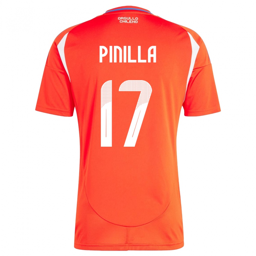 Gyermek Chile Fernanda Pinilla #17 Piros Hazai Jersey 24-26 Mez Póló Ing