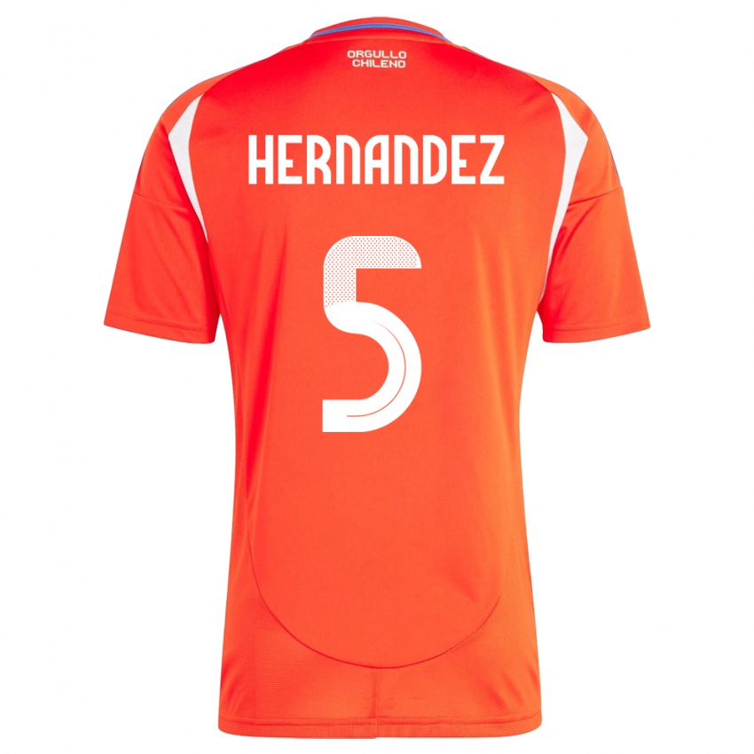 Gyermek Chile Monserrat Hernández #5 Piros Hazai Jersey 24-26 Mez Póló Ing