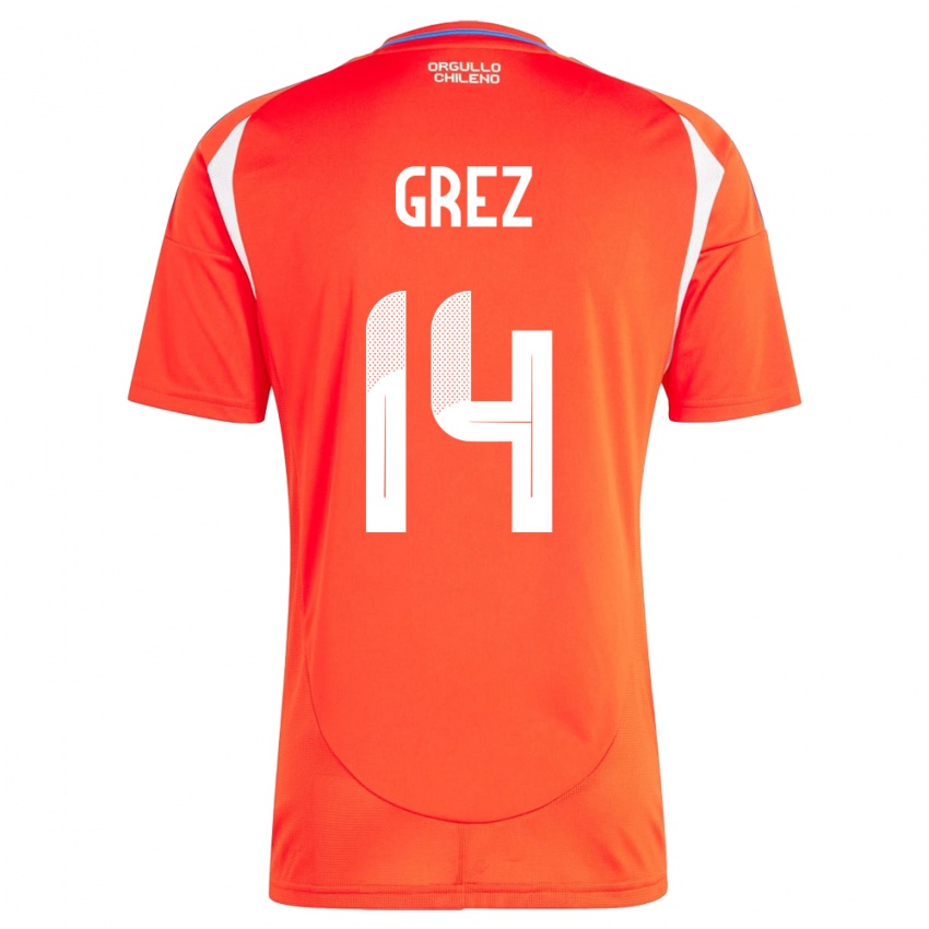 Gyermek Chile Javiera Grez #14 Piros Hazai Jersey 24-26 Mez Póló Ing