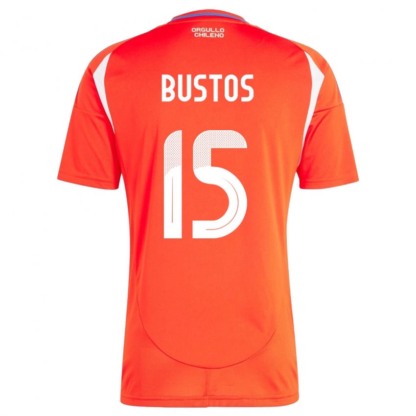 Gyermek Chile Melissa Bustos #15 Piros Hazai Jersey 24-26 Mez Póló Ing