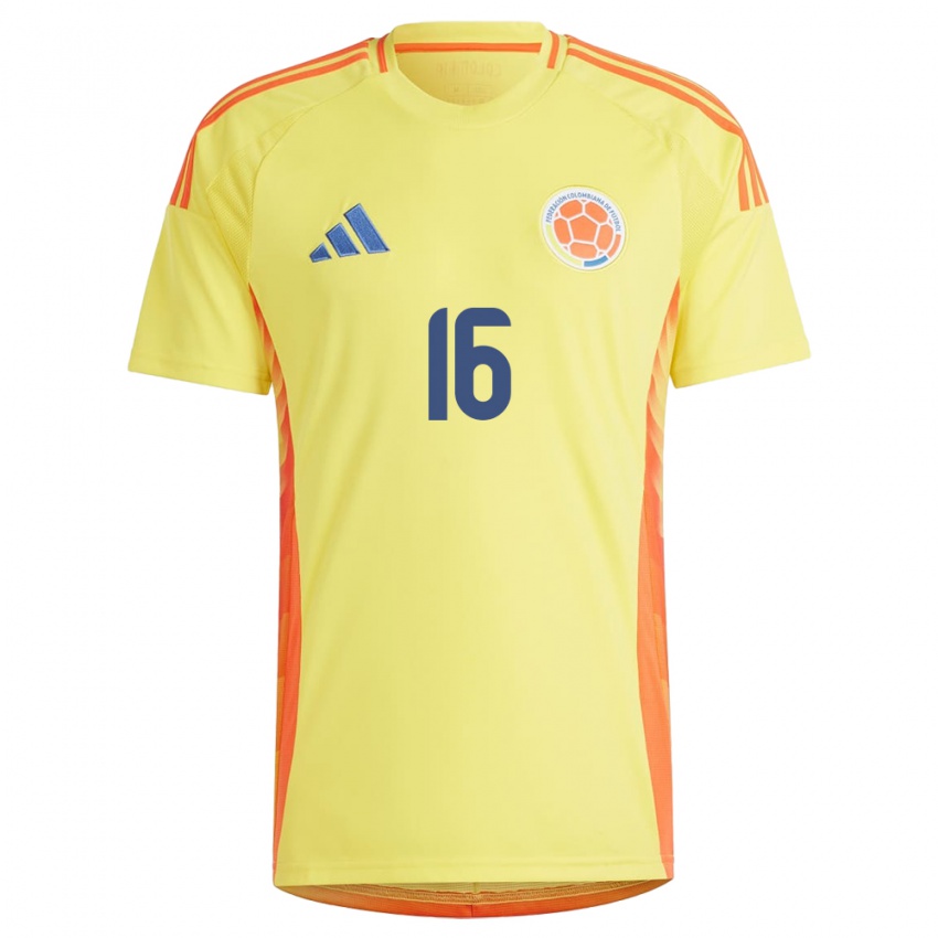 Gyermek Kolumbia Nelson Quiñónes #16 Sárga Hazai Jersey 24-26 Mez Póló Ing