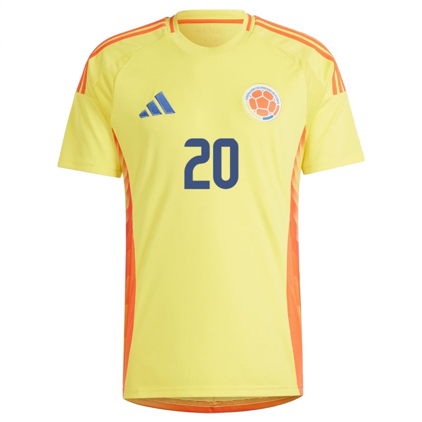 Gyermek Kolumbia Óscar Cortés #20 Sárga Hazai Jersey 24-26 Mez Póló Ing