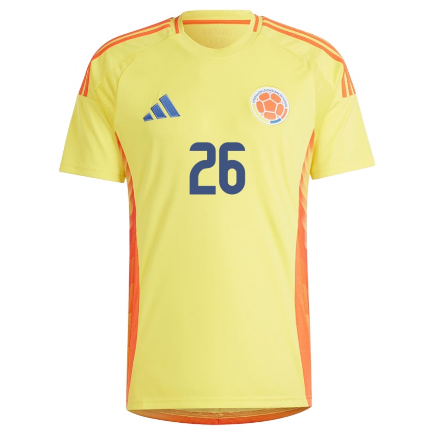 Gyermek Kolumbia Gustavo Puerta #26 Sárga Hazai Jersey 24-26 Mez Póló Ing