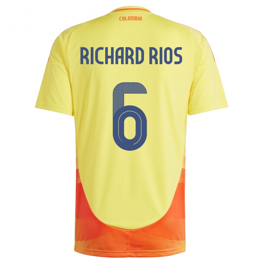 Gyermek Kolumbia Richard Ríos #6 Sárga Hazai Jersey 24-26 Mez Póló Ing