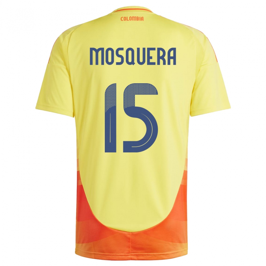 Gyermek Kolumbia Yerson Mosquera #15 Sárga Hazai Jersey 24-26 Mez Póló Ing