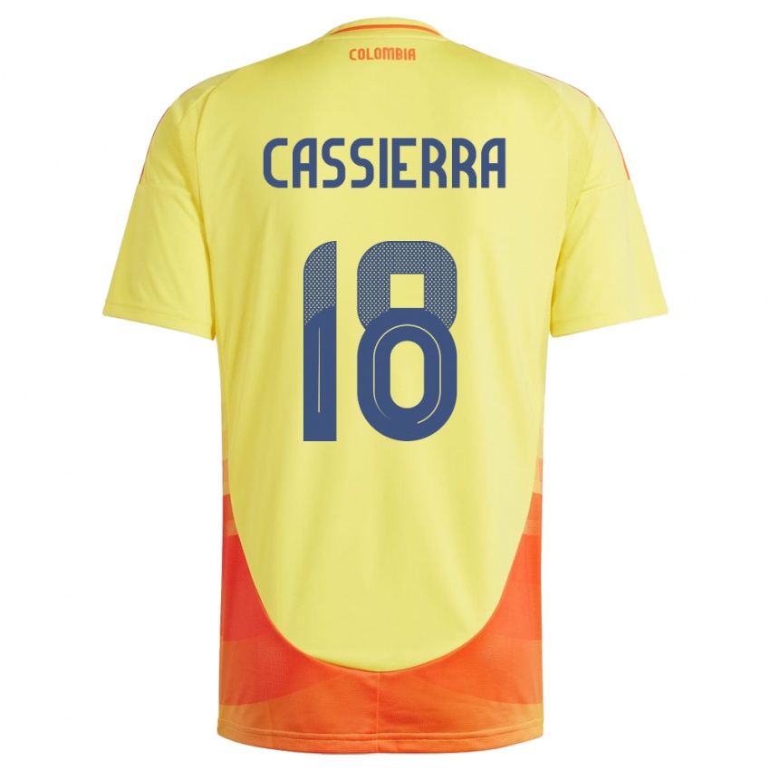 Gyermek Kolumbia Mateo Cassierra #18 Sárga Hazai Jersey 24-26 Mez Póló Ing