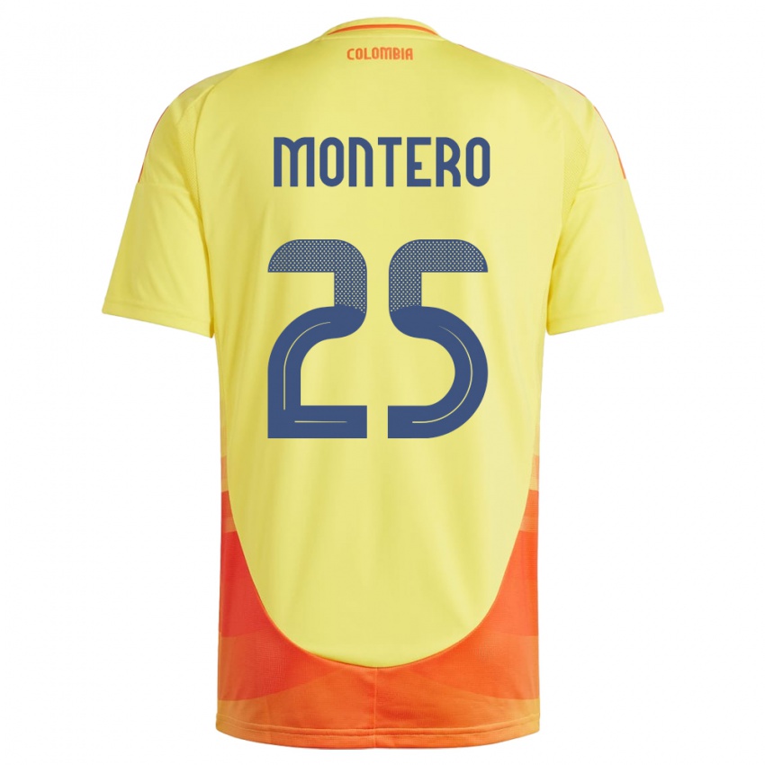 Gyermek Kolumbia Álvaro Montero #25 Sárga Hazai Jersey 24-26 Mez Póló Ing