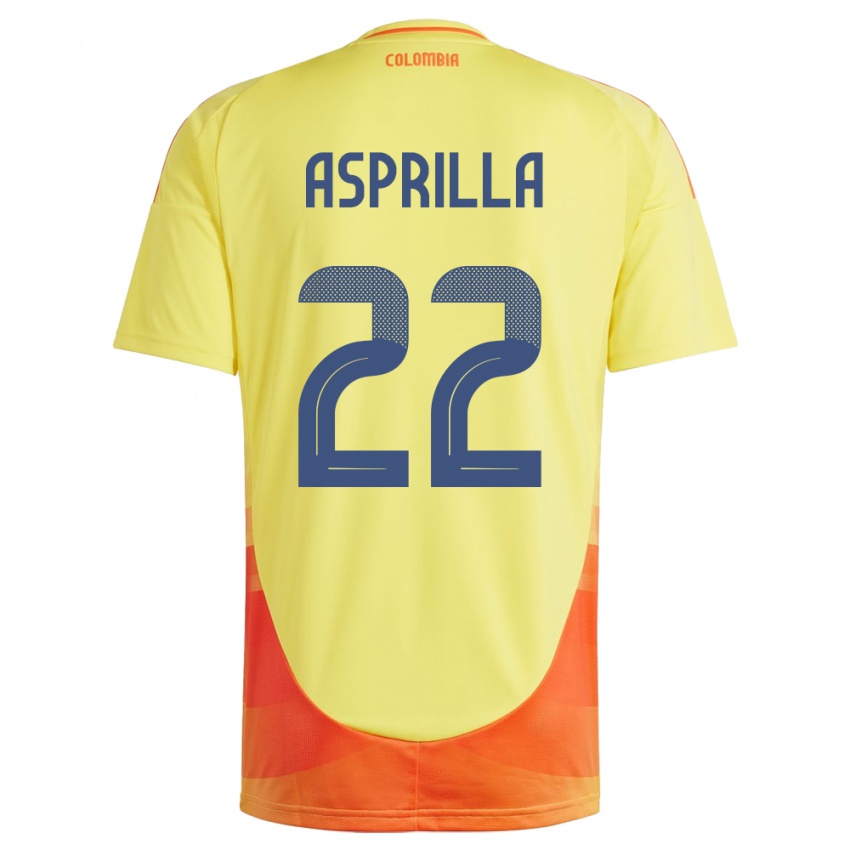 Gyermek Kolumbia Yáser Asprilla #22 Sárga Hazai Jersey 24-26 Mez Póló Ing